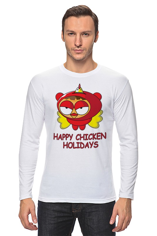 Printio Лонгслив Happy chicken holidays printio футболка классическая happy chicken holidays
