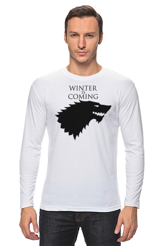 Printio Лонгслив Winter is coming game of thrones stark 1283205 4xs белый