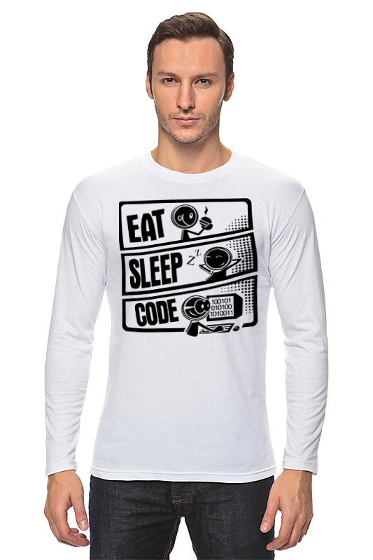 Printio Лонгслив Eat, sleep, code printio лонгслив eat sleep code