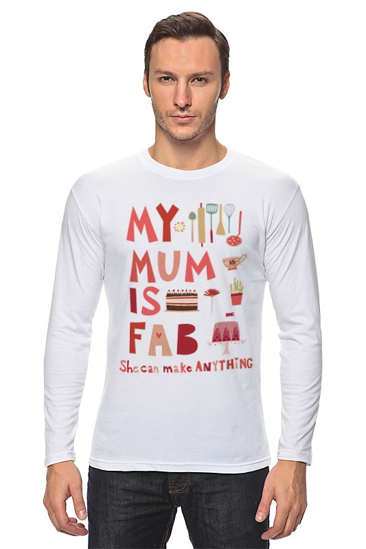Printio Лонгслив Моя мама потрясающая (my mum is fab) printio футболка классическая моя мама потрясающая my mum is fab
