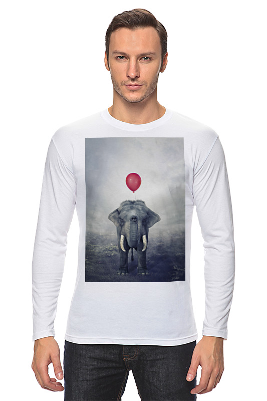 Printio Лонгслив Красный шар и слон printio футболка классическая красный шар и слон