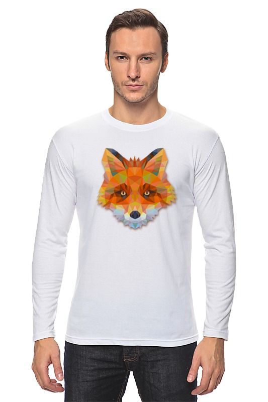 Printio Лонгслив Полигональная лиса мужская футболка criminal fox криминальный лис m белый