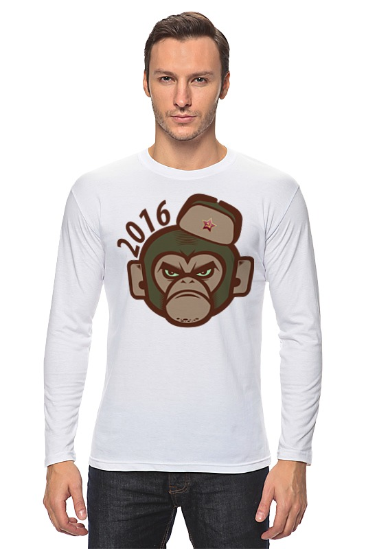 Printio Лонгслив Обезьяна - символ нового 2016 года. printio лонгслив обезьяна символ нового 2016 года