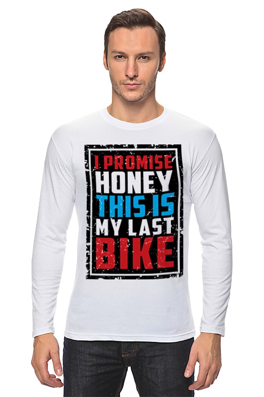 цена Printio Лонгслив I promise honey this is my last bike (врунишка)