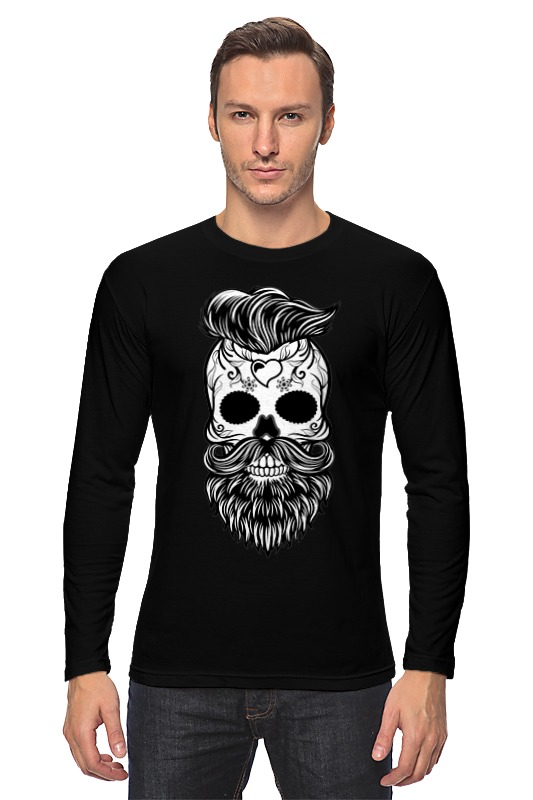 Printio Лонгслив Hipster skull printio футболка классическая hipster skull