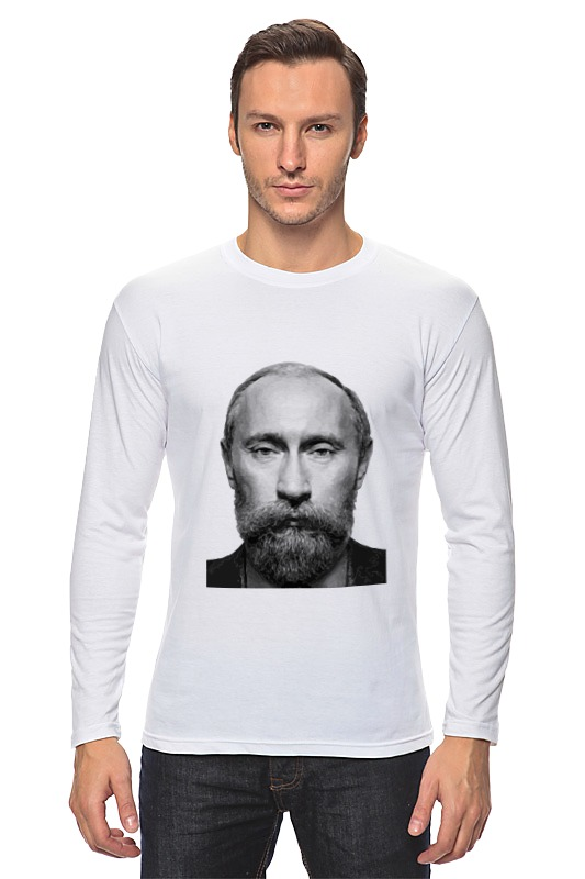 Printio Лонгслив Путин с бородой printio сумка путин с бородой