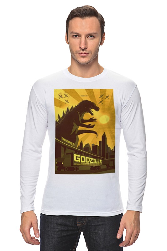 Printio Лонгслив Godzilla yellow