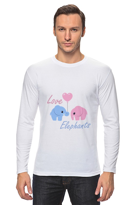 Printio Лонгслив Love elephants printio футболка классическая love elephants