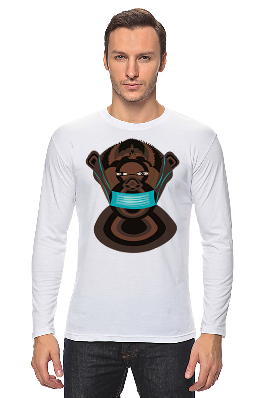 Printio Лонгслив шимпанзе в маске printio футболка для собак шимпанзе в маске