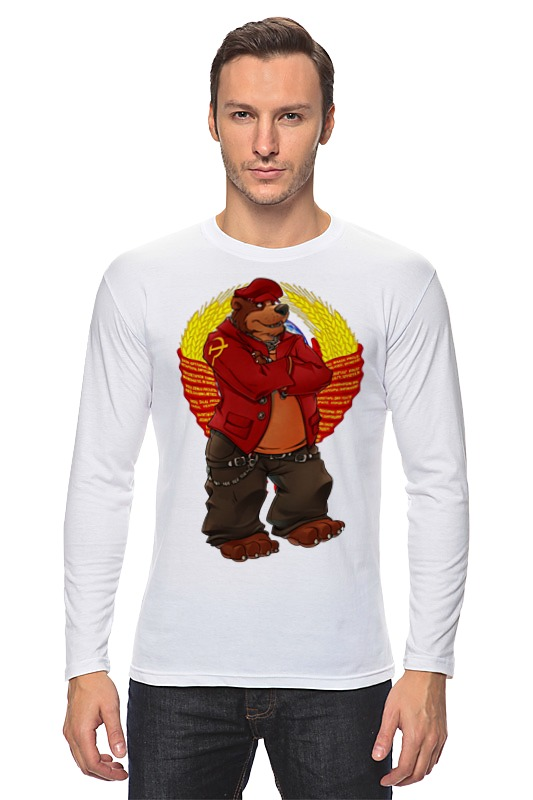 Printio Лонгслив Angry russian bear printio футболка классическая angry russian bear