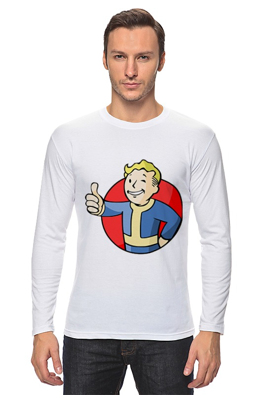 Printio Лонгслив Vault boy фигурка fallout волт бой смотрит вдаль головотряс 13 см