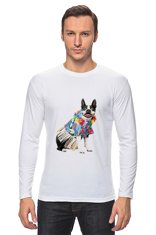 Printio Лонгслив Собака, на пляже отдыхака printio футболка wearcraft premium собака на пляже отдыхака