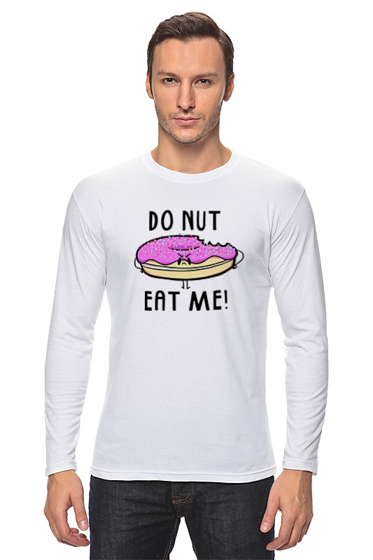 Printio Лонгслив Do nut eat me! (не ешь меня) printio свитшот унисекс хлопковый do nut eat me не ешь меня