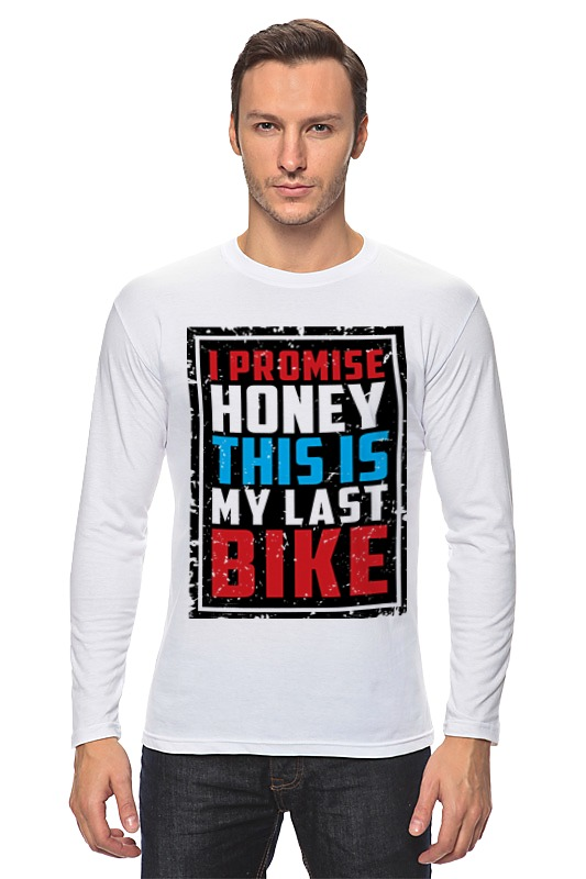 Printio Лонгслив I promise honey this is my last bike printio футболка wearcraft premium slim fit i promise honey this is my last bike