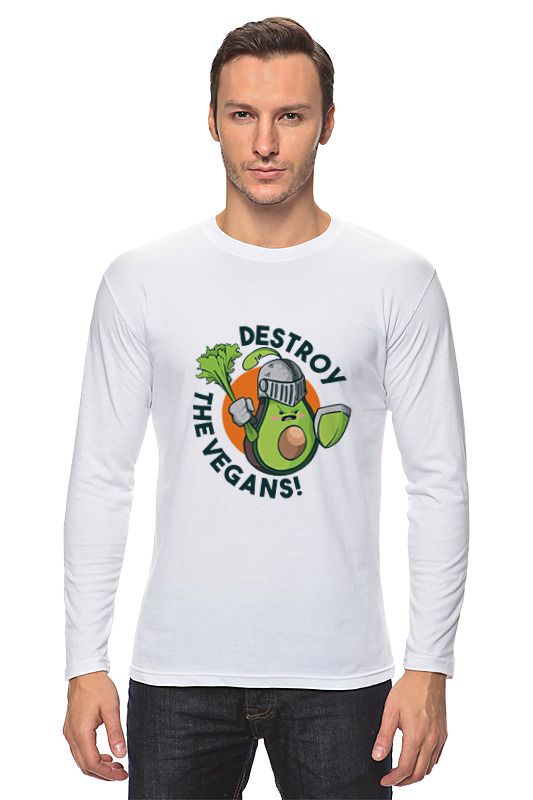 Printio Лонгслив Destroy the vegans printio детская футболка классическая унисекс destroy the vegans