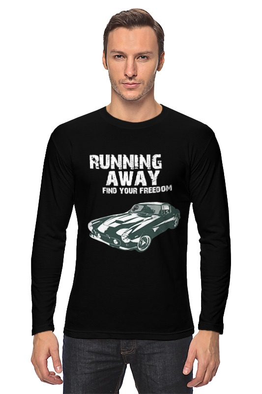 Printio Лонгслив Running away..find your freedom..автомобиль printio футболка wearcraft premium slim fit running away find your freedom автомобиль