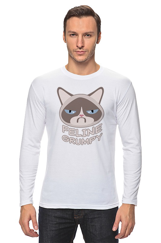 Printio Лонгслив Грустный кот (grumpy cat) printio футболка классическая грустный кот grumpy cat