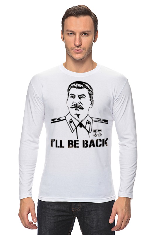 Printio Лонгслив Сталин - я вернусь printio сумка сталин я вернусь