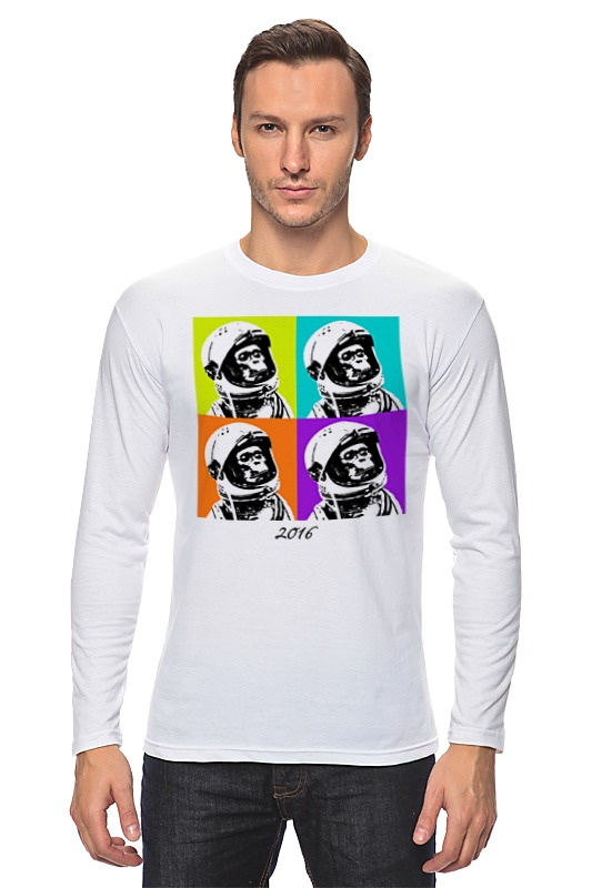 Printio Лонгслив Обезьяна космонавт мужская футболка обезьяна мэн s белый