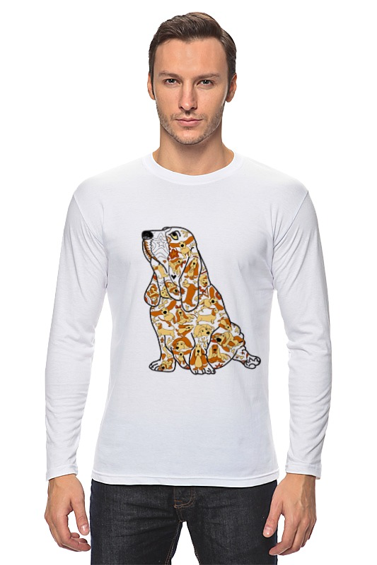 Printio Лонгслив Смешная собака бассет printio футболка с полной запечаткой для девочек смешная собака бассет