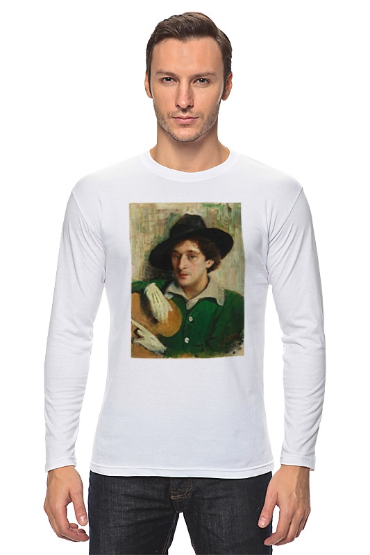 футболка printio 1923069 портрет марка шагала юдель пэн размер 2xl цвет белый Printio Лонгслив Портрет марка шагала (юдель пэн)