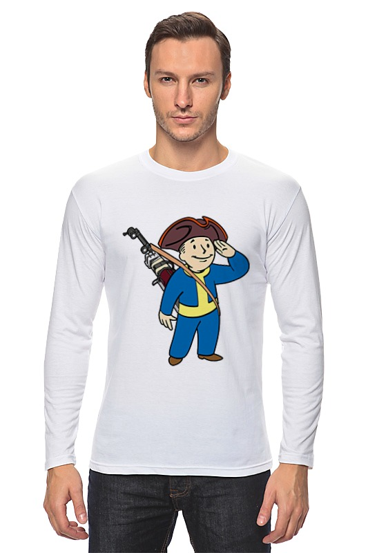 Printio Лонгслив Vault boy фигурка fallout волт бой смотрит вдаль головотряс 13 см