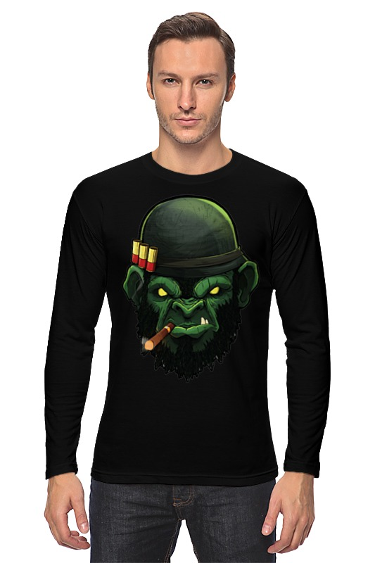 Printio Лонгслив War monkey/обезьяна printio футболка с полной запечаткой для девочек war monkey обезьяна