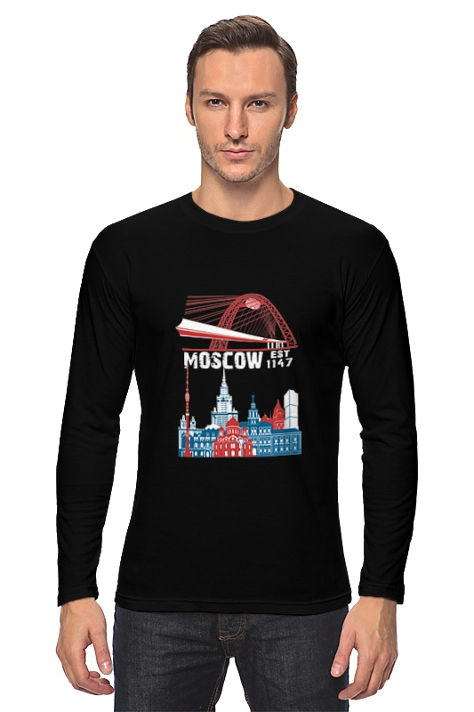 Printio Лонгслив Москва. moscow. establshed in 1147 (1) printio футболка wearcraft premium slim fit москва moscow establshed in 1147 1