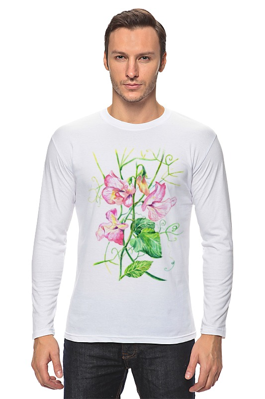 Printio Лонгслив Цветы душистый горошек