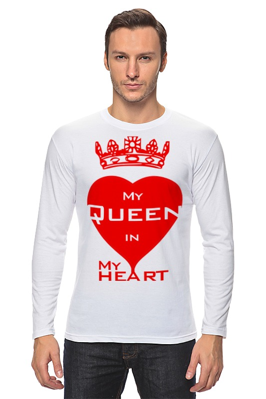 Printio Лонгслив My queen in my heart printio толстовка wearcraft premium унисекс my queen in my heart