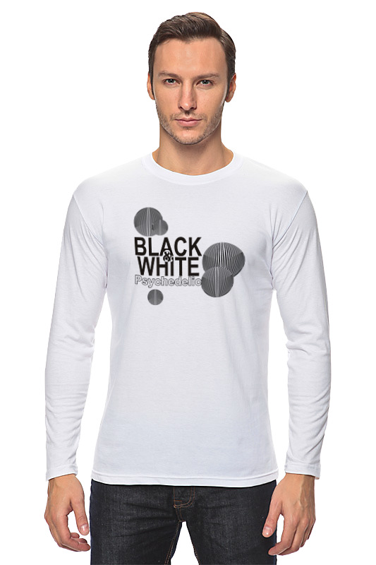 Printio Лонгслив Черно-белая психоделика.