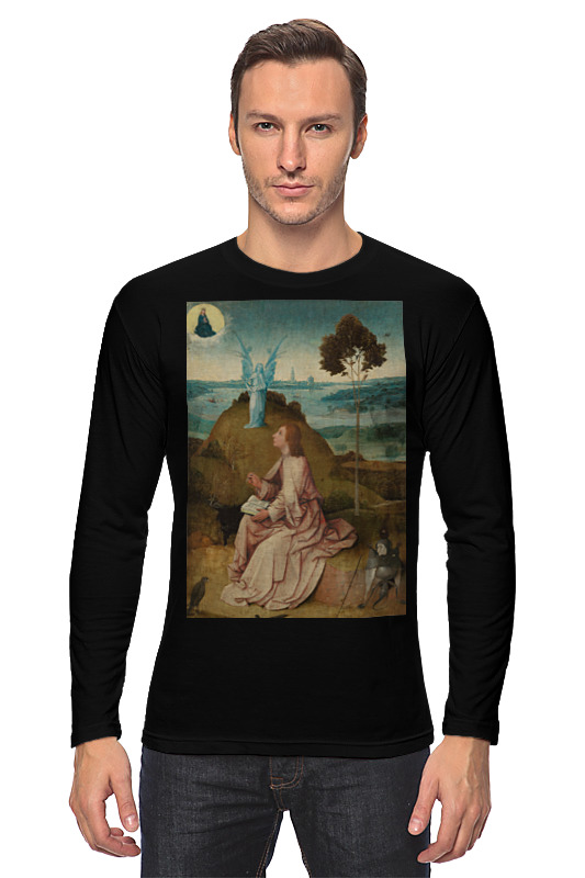 Printio Лонгслив Святой иоанн на патмосе (картина босха) рисунок на ткани для вышивания бисером святой мученик иоанн воин размер 15 21 см