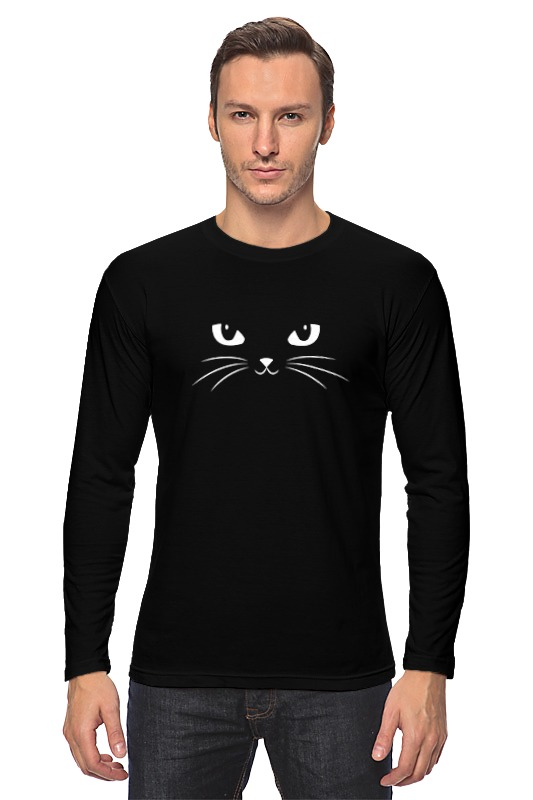 цена Printio Лонгслив Black cat (черная кошка)