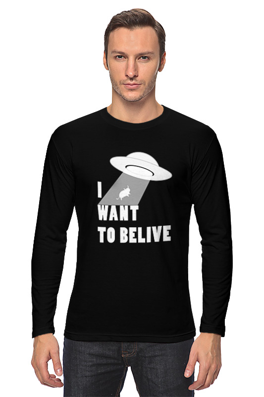 Printio Лонгслив I want to believe мужская футболка i want to believe s белый