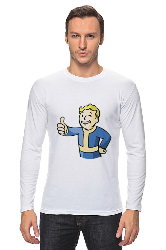 Printio Лонгслив Vault boy фигурка fallout волт бой смотрит вдаль головотряс 13 см