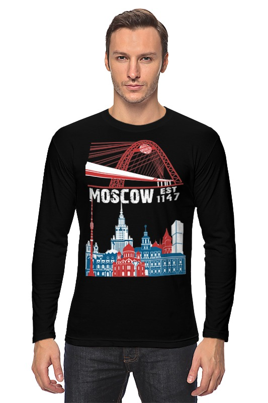 Printio Лонгслив Moscow. established in 1147 established