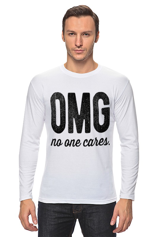 Printio Лонгслив Omg! no ones cares. printio футболка классическая omg no ones cares
