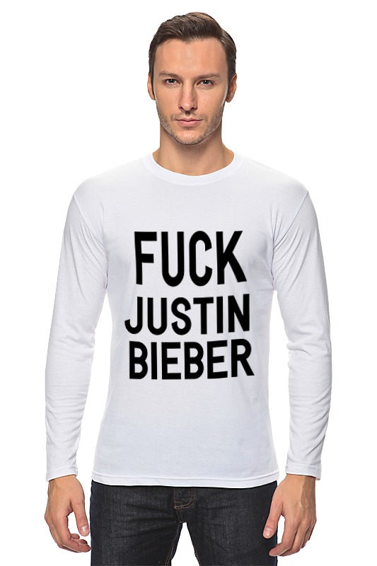 Printio Лонгслив Fuck justin bieber fuck justin bieber 673295 4xs белый