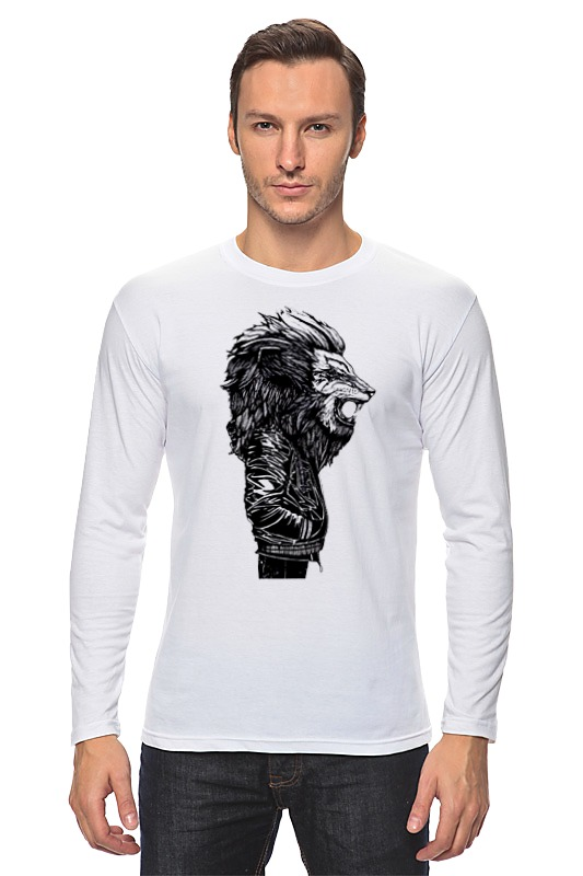 Printio Лонгслив Лев в куртке