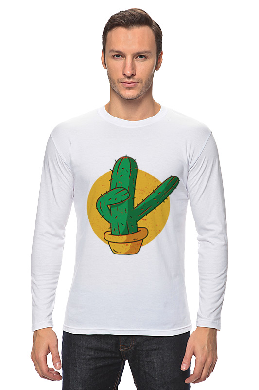 Printio Лонгслив Dabbing cactus детская футболка милый кактус в горшке 104 синий