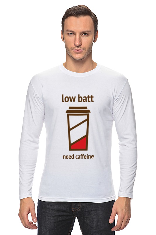 Printio Лонгслив Low batt need caffeine printio футболка wearcraft premium low batt need caffeine