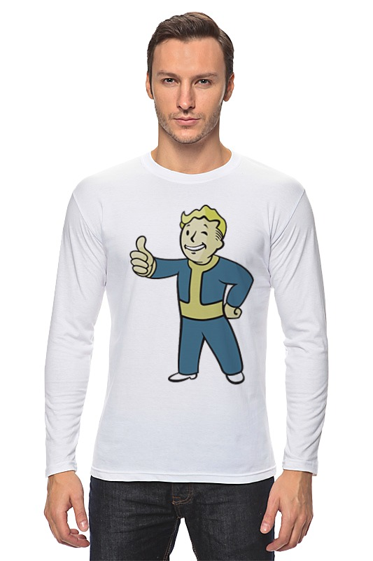 Printio Лонгслив Vault boy фигурка fallout волт бой смотрит вдаль головотряс 13 см