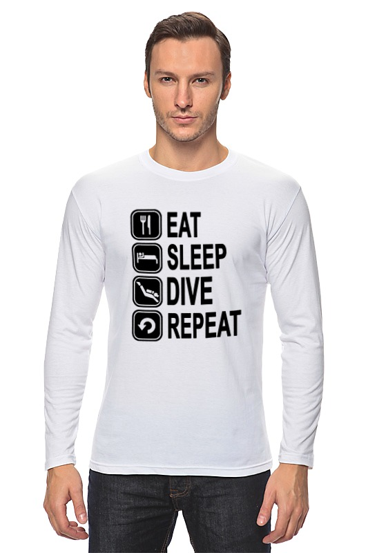 Printio Лонгслив Eat slep dive printio футболка wearcraft premium eat slep dive