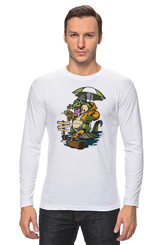 Printio Лонгслив Крокодил под зонтиком printio футболка классическая крокодил под зонтиком