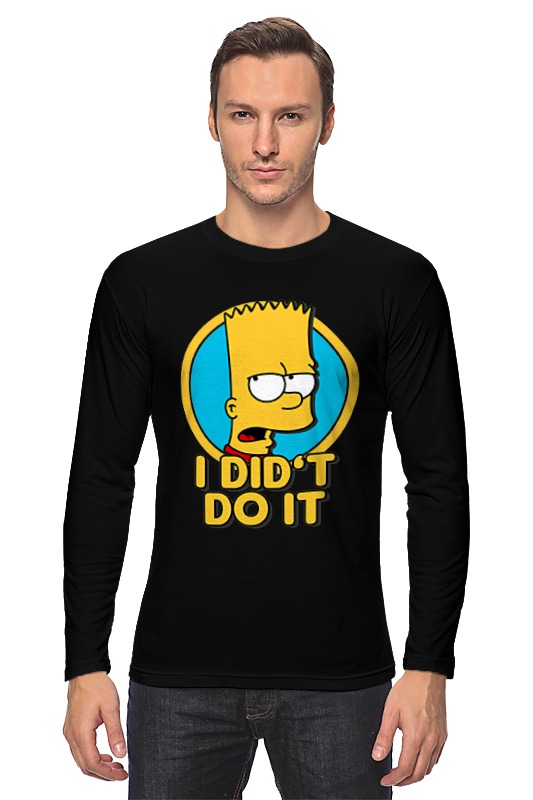 Printio Лонгслив Барт симпсон. я этого не делал printio футболка с полной запечаткой мужская барт симпсон я этого не делал