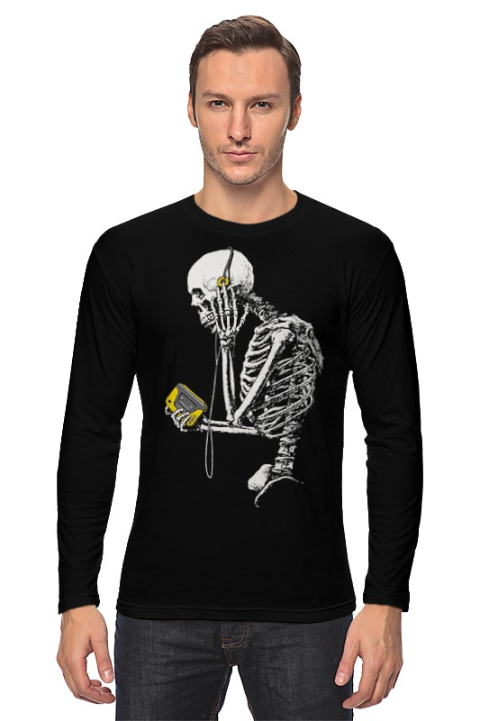 Printio Лонгслив Скелет с плеером printio футболка классическая скелет с плеером