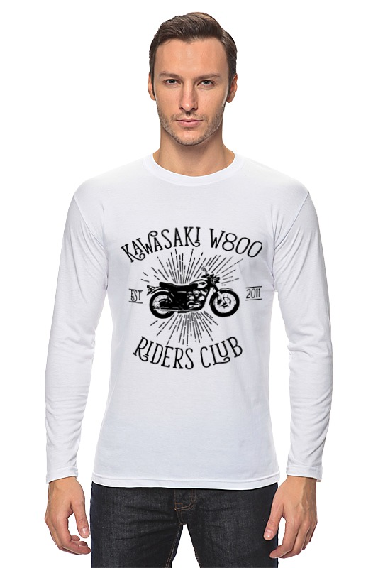 Printio Лонгслив Kawasaki w800 riders club printio свитшот унисекс хлопковый kawasaki w800 riders club