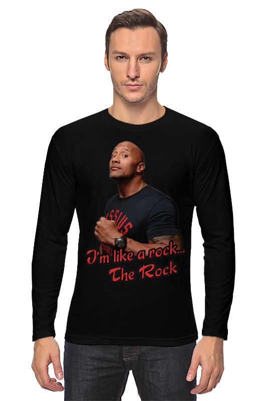 Printio Лонгслив Дуэйн джонсон (скала) - dwayne johnson (the rock) printio футболка wearcraft premium дуэйн джонсон скала dwayne johnson the rock