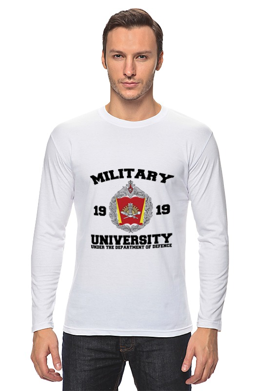 Printio Лонгслив 2016 военный университет мо рф (белая) printio футболка wearcraft premium slim fit 2016 военный университет мо рф белая