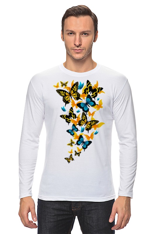 цена Printio Лонгслив Бабочки летают бабочки...